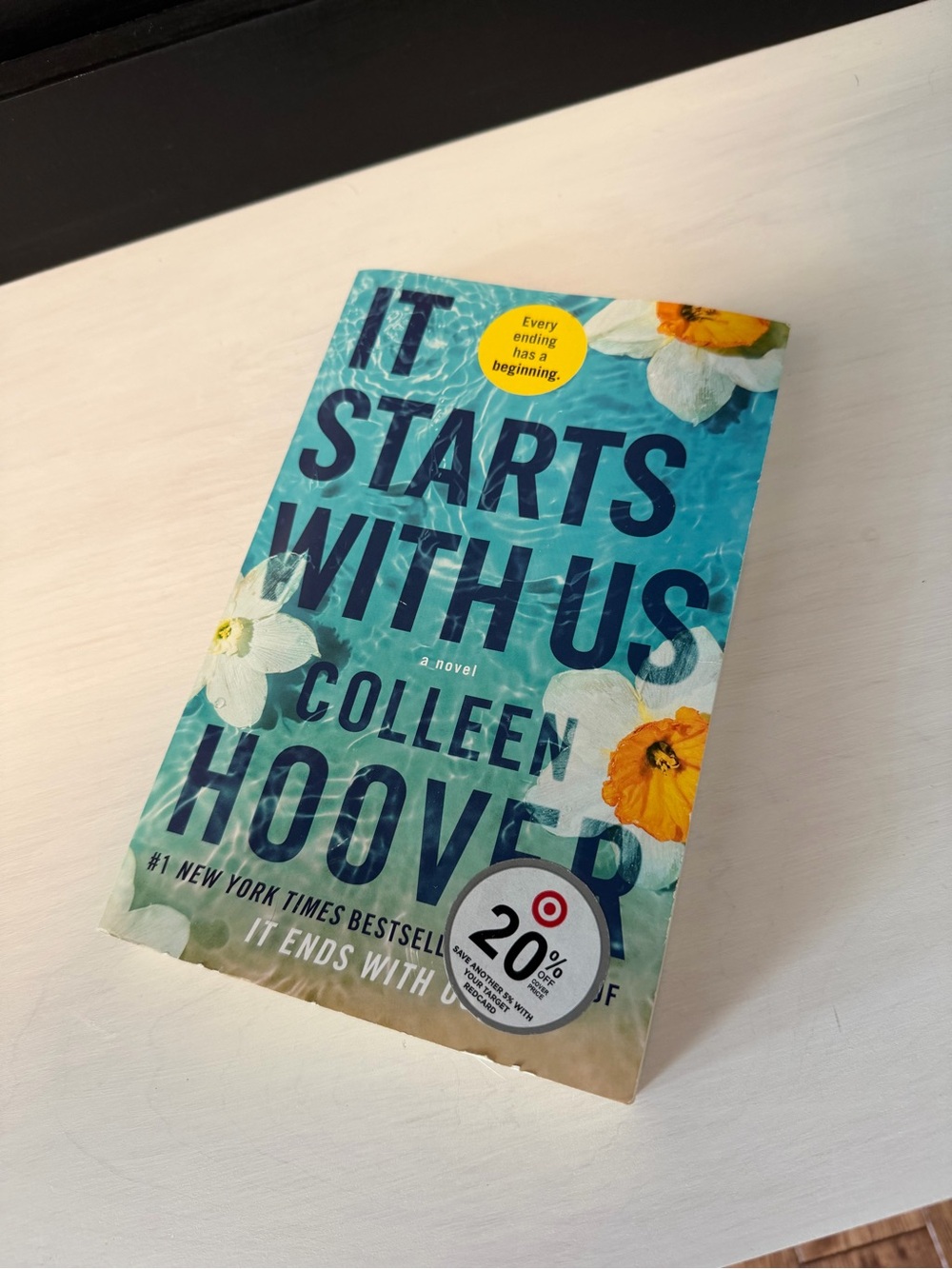 It Starts With Us by Colleen Hoover - Teal Floral Paperback